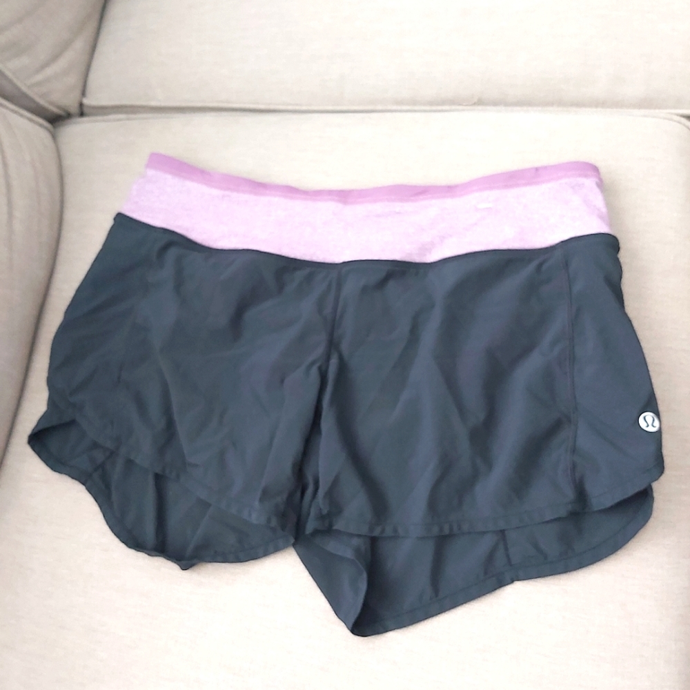 Lululemon purple black running shorts training workout